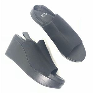 Eileen Fisher Black Wedge Sandal Size 9.5